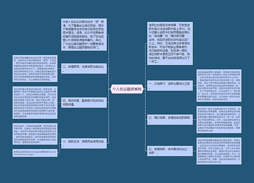 个人创业融资省钱