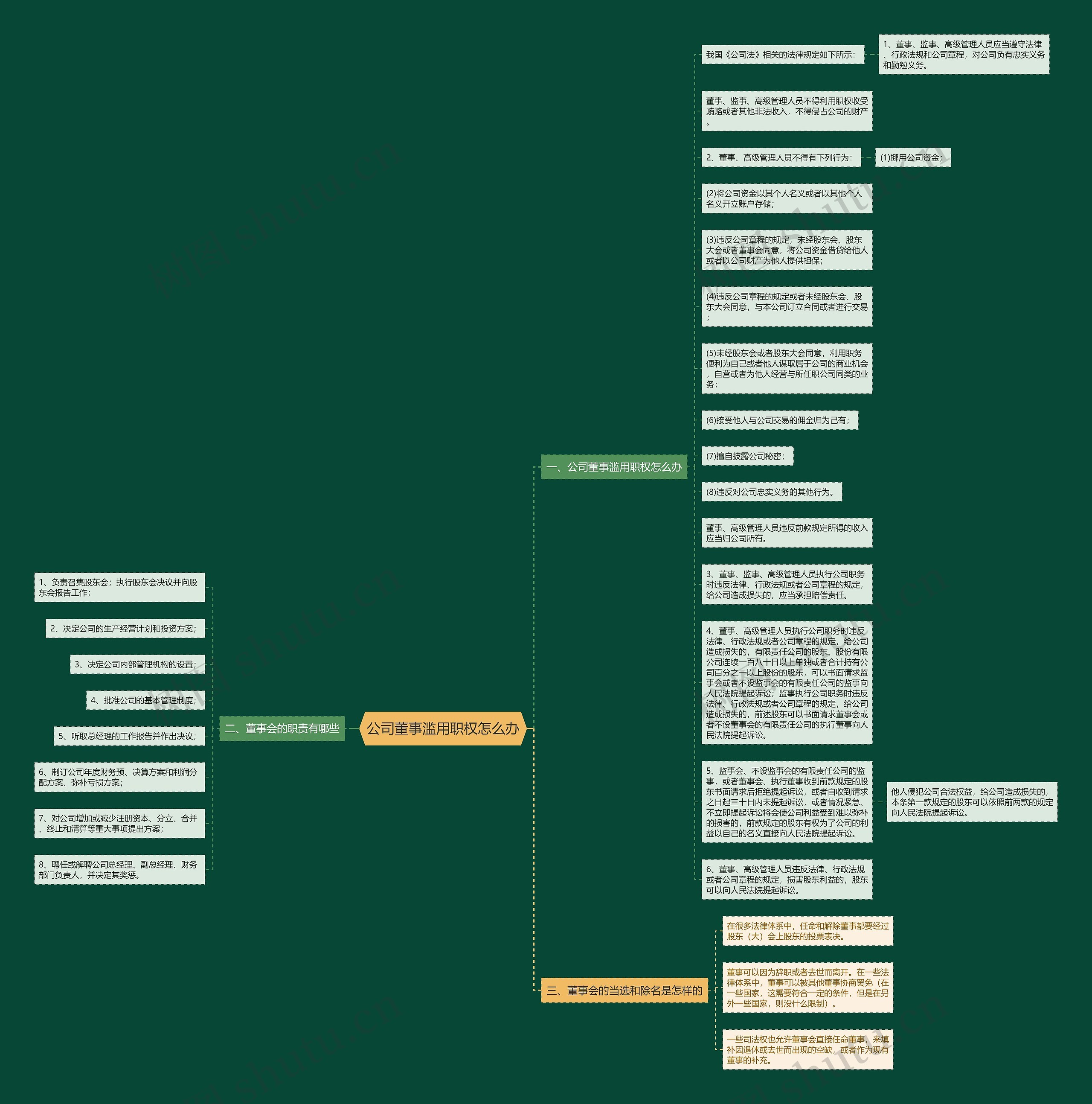 公司董事滥用职权怎么办思维导图
