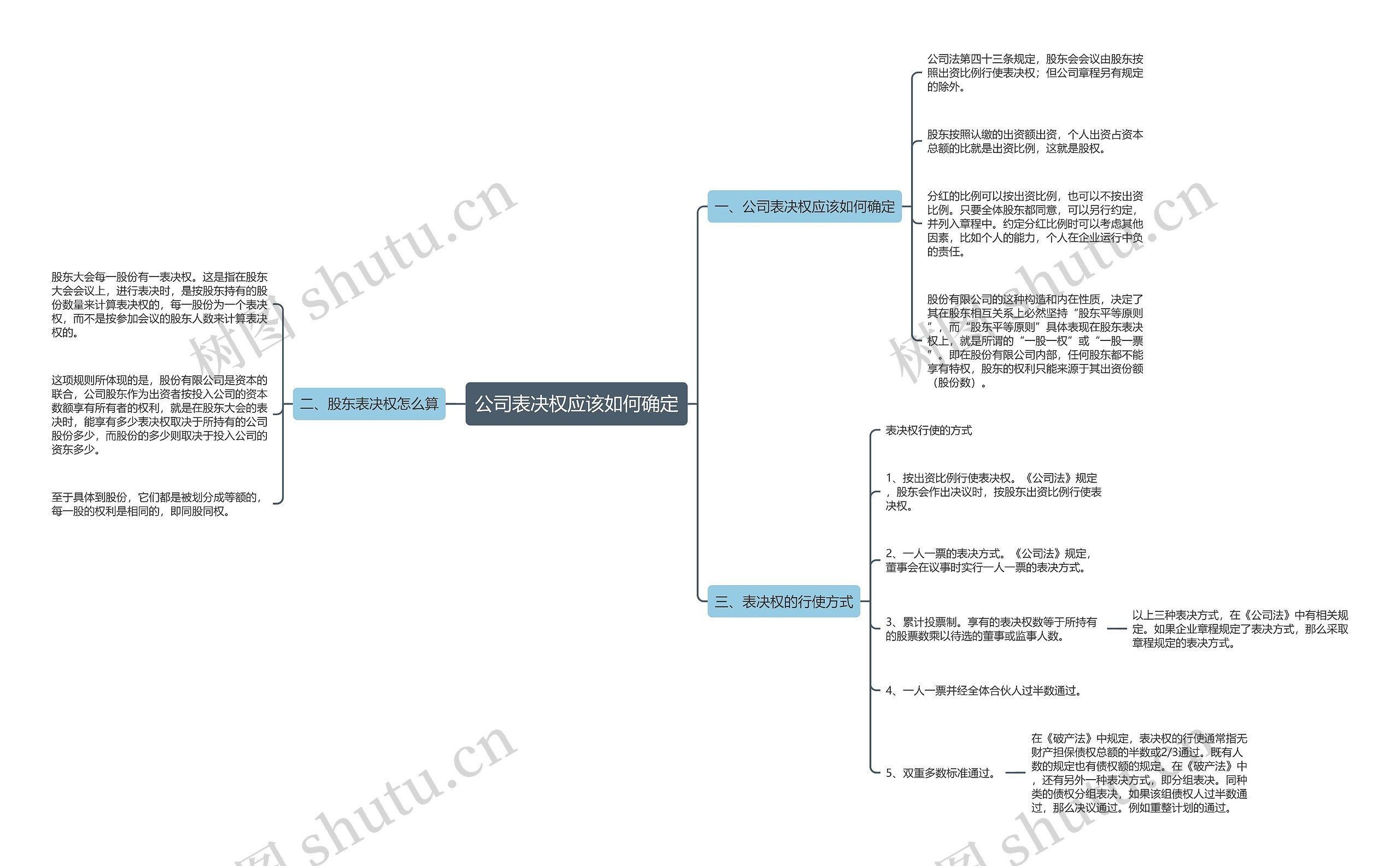 公司表决权应该如何确定思维导图