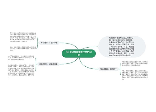 9月房屋装修需要注意的问题