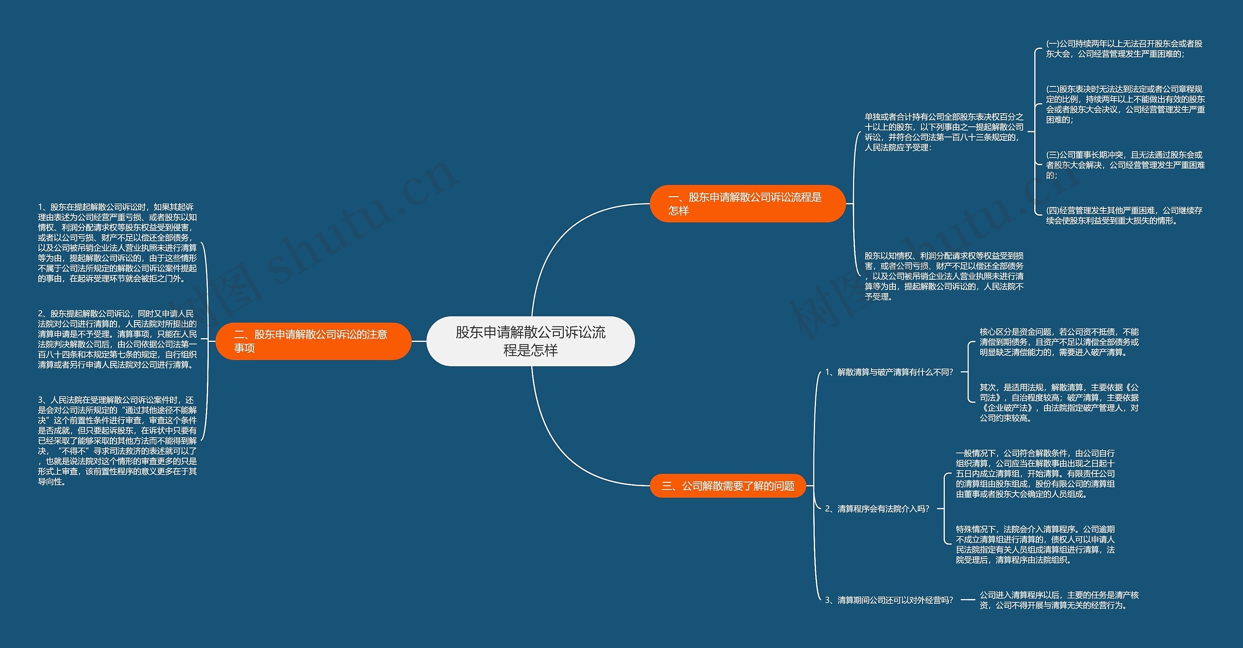 股东申请解散公司诉讼流程是怎样思维导图