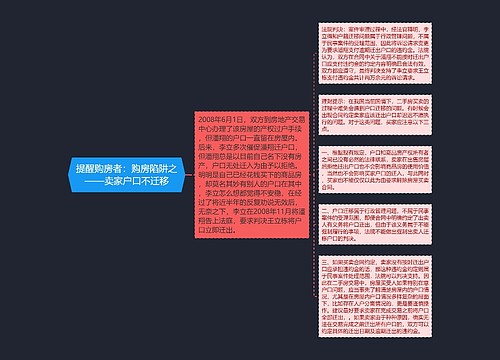 提醒购房者：购房陷阱之——卖家户口不迁移