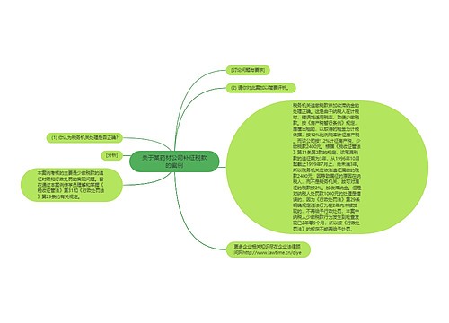 关于某药材公司补征税款的案例