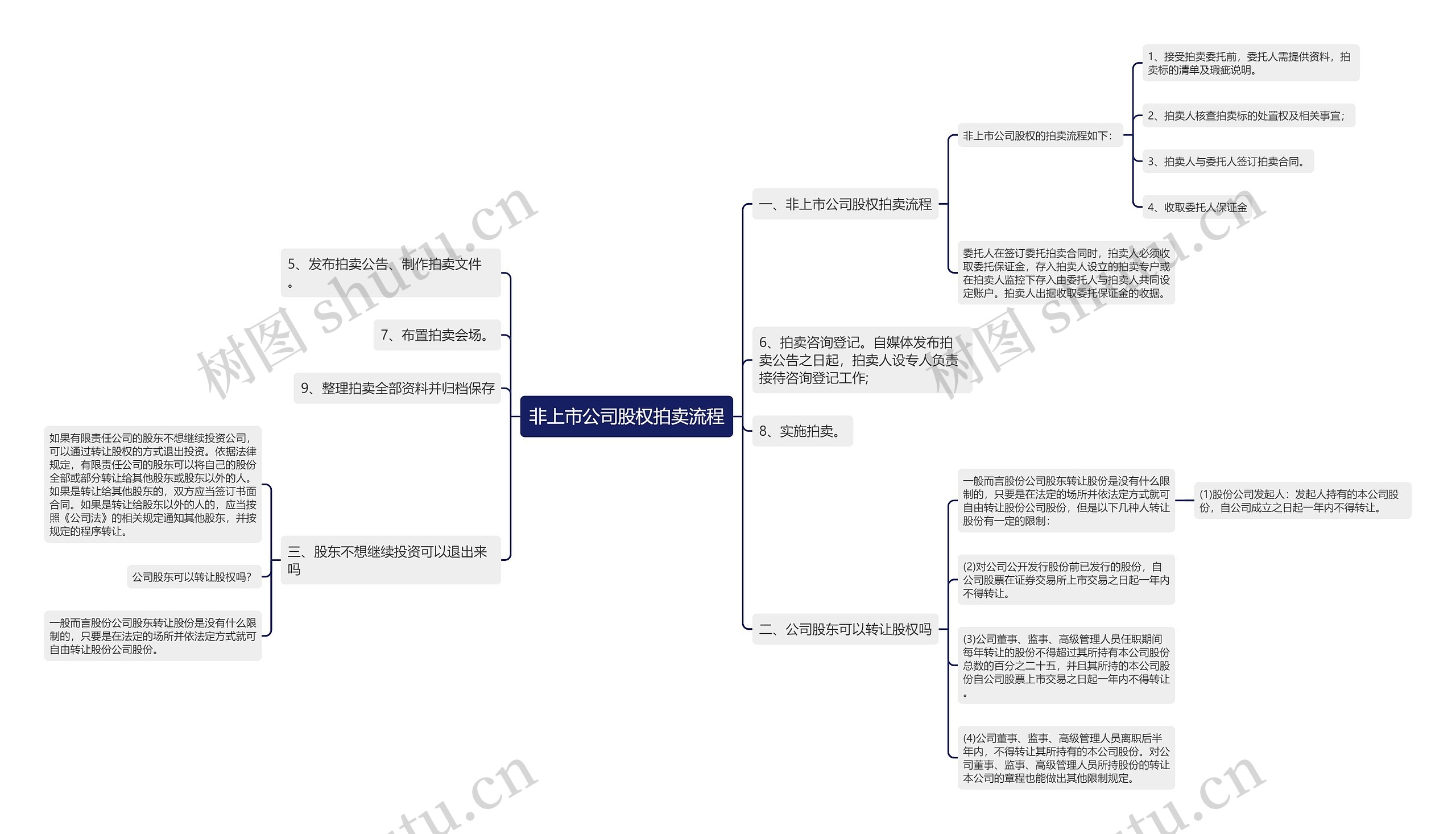 非上市公司股权拍卖流程思维导图