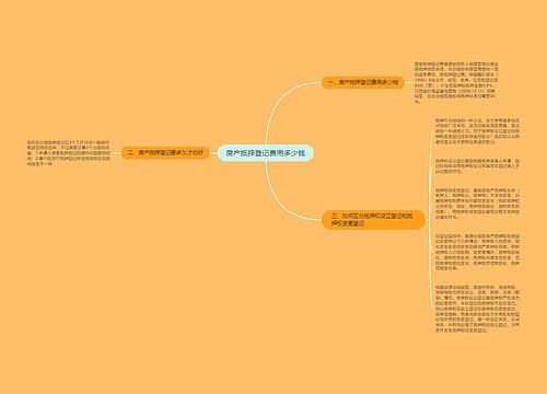 房产抵押登记费用多少钱