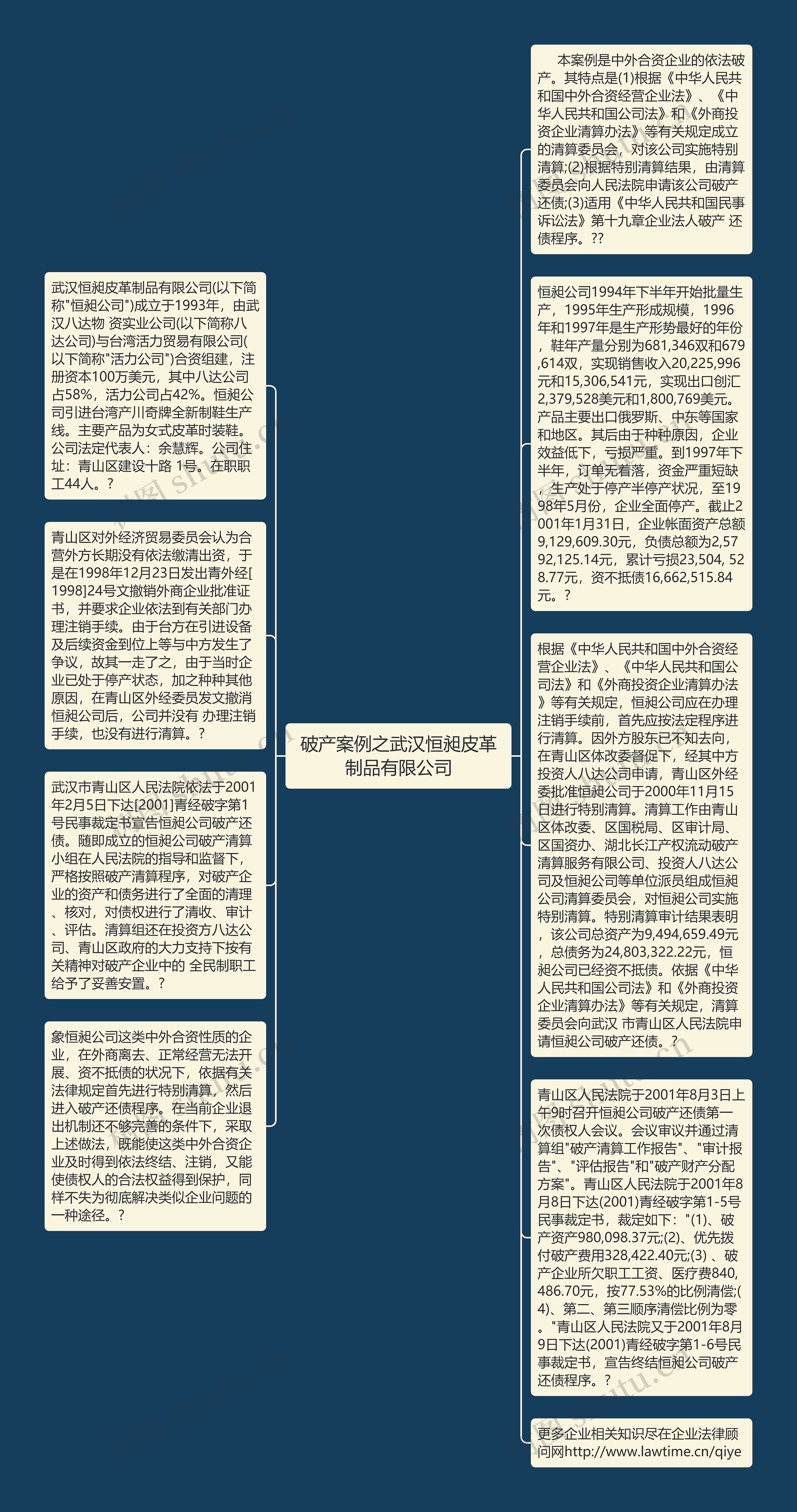 破产案例之武汉恒昶皮革制品有限公司思维导图