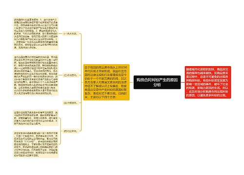 购房合同纠纷产生的原因分析