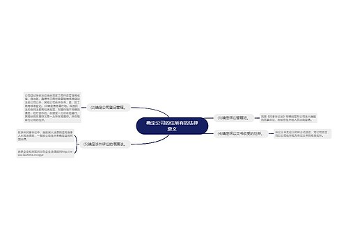 确定公司的住所有的法律意义