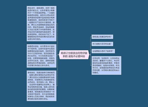 租房订立租赁合同需仔细斟酌 避免不必要纠纷