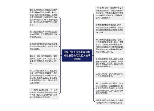 法定代表人作为公司股东或者股份公司发起人的法律责任