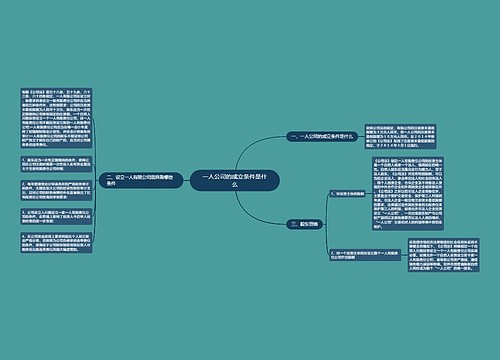 一人公司的成立条件是什么