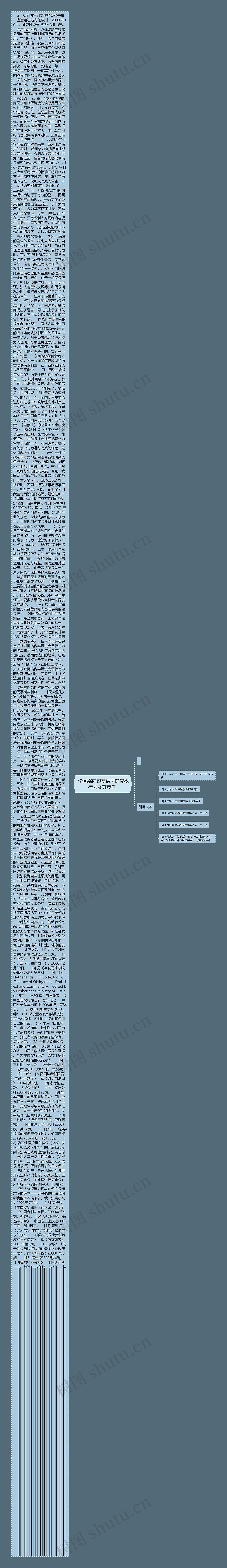  论网络内容提供商的侵权行为及其责任 思维导图