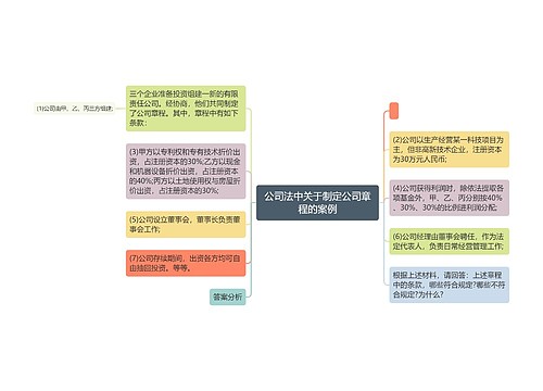 公司法中关于制定公司章程的案例