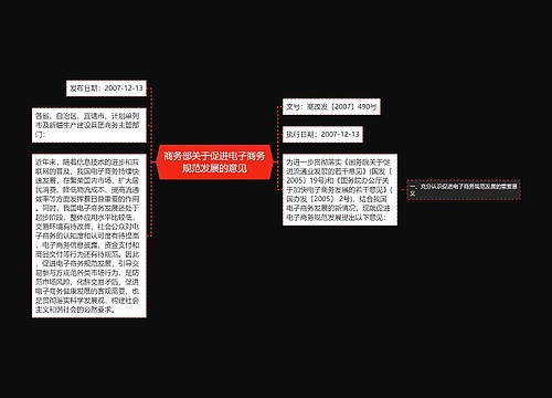 商务部关于促进电子商务规范发展的意见