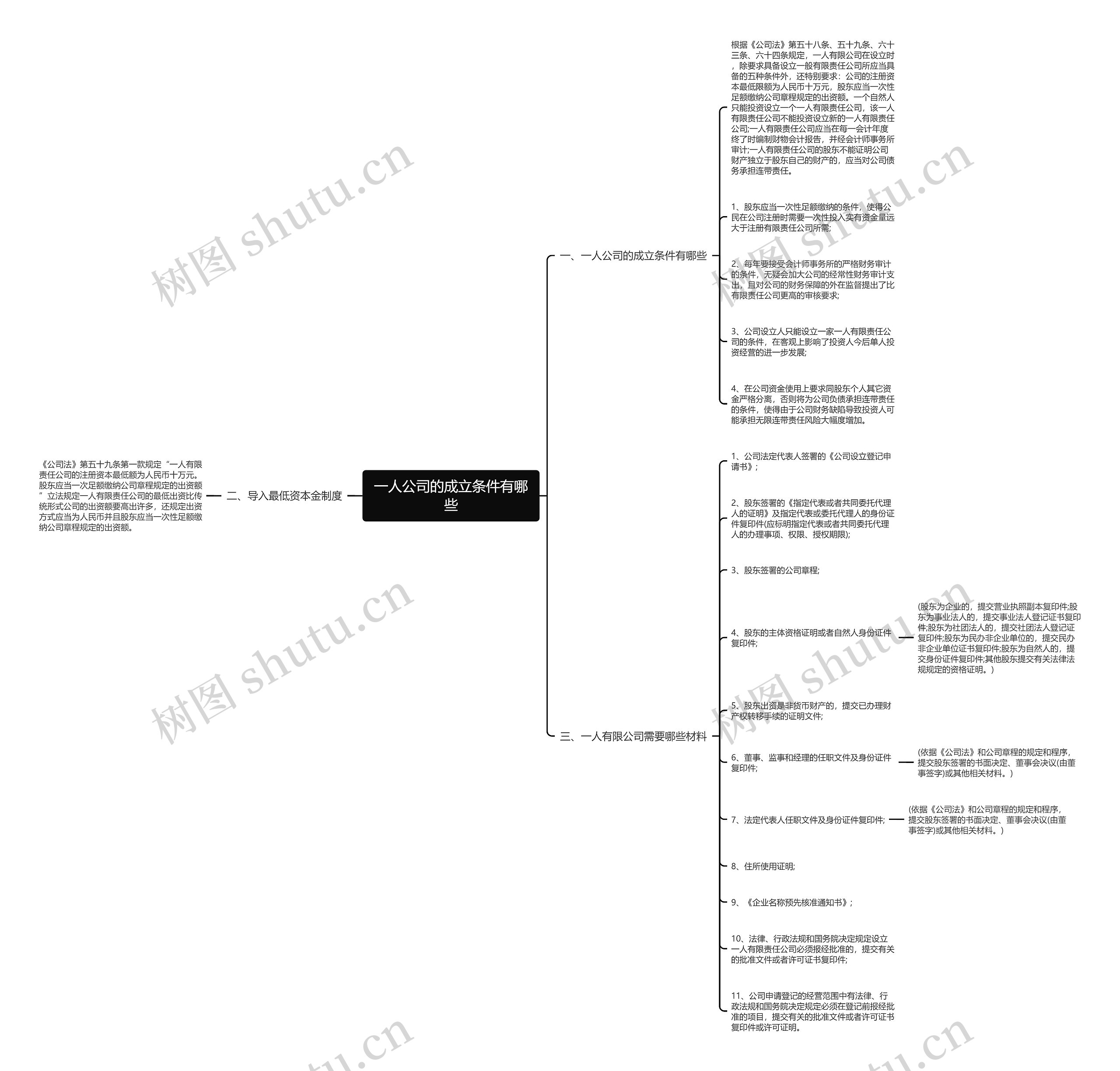 一人公司的成立条件有哪些思维导图