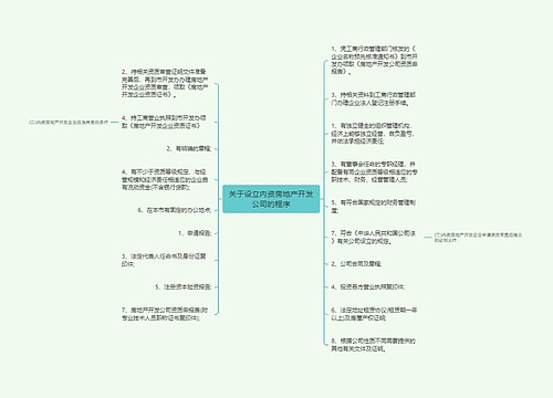 关于设立内资房地产开发公司的程序