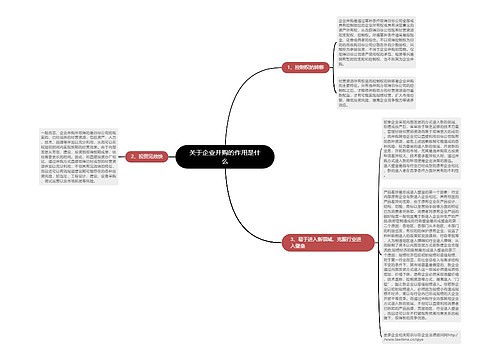 关于企业并购的作用是什么