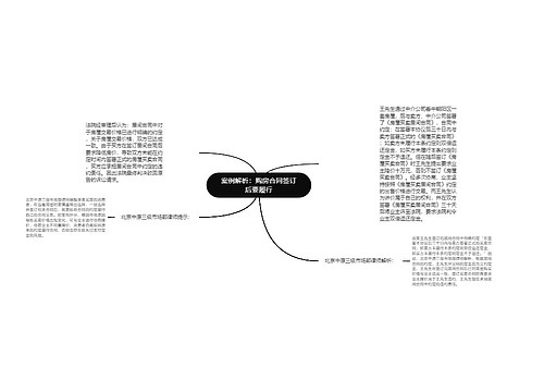 案例解析：购房合同签订后要履行