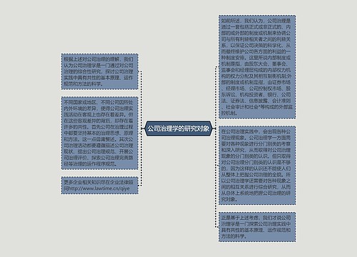 公司治理学的研究对象