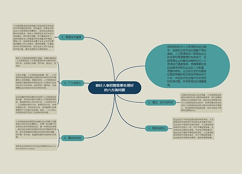 做好人事招聘需要处理好的六方面问题