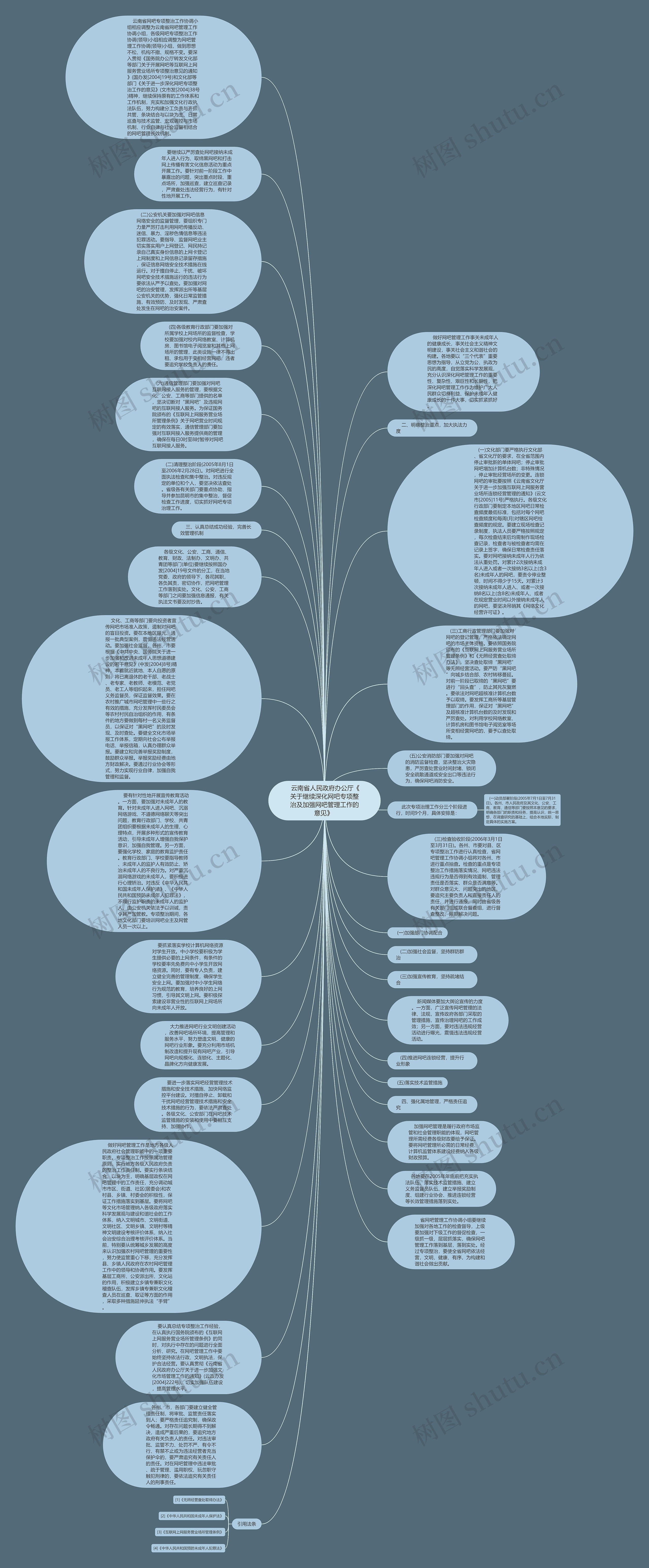  云南省人民政府办公厅《关于继续深化网吧专项整治及加强网吧管理工作的意见》 思维导图