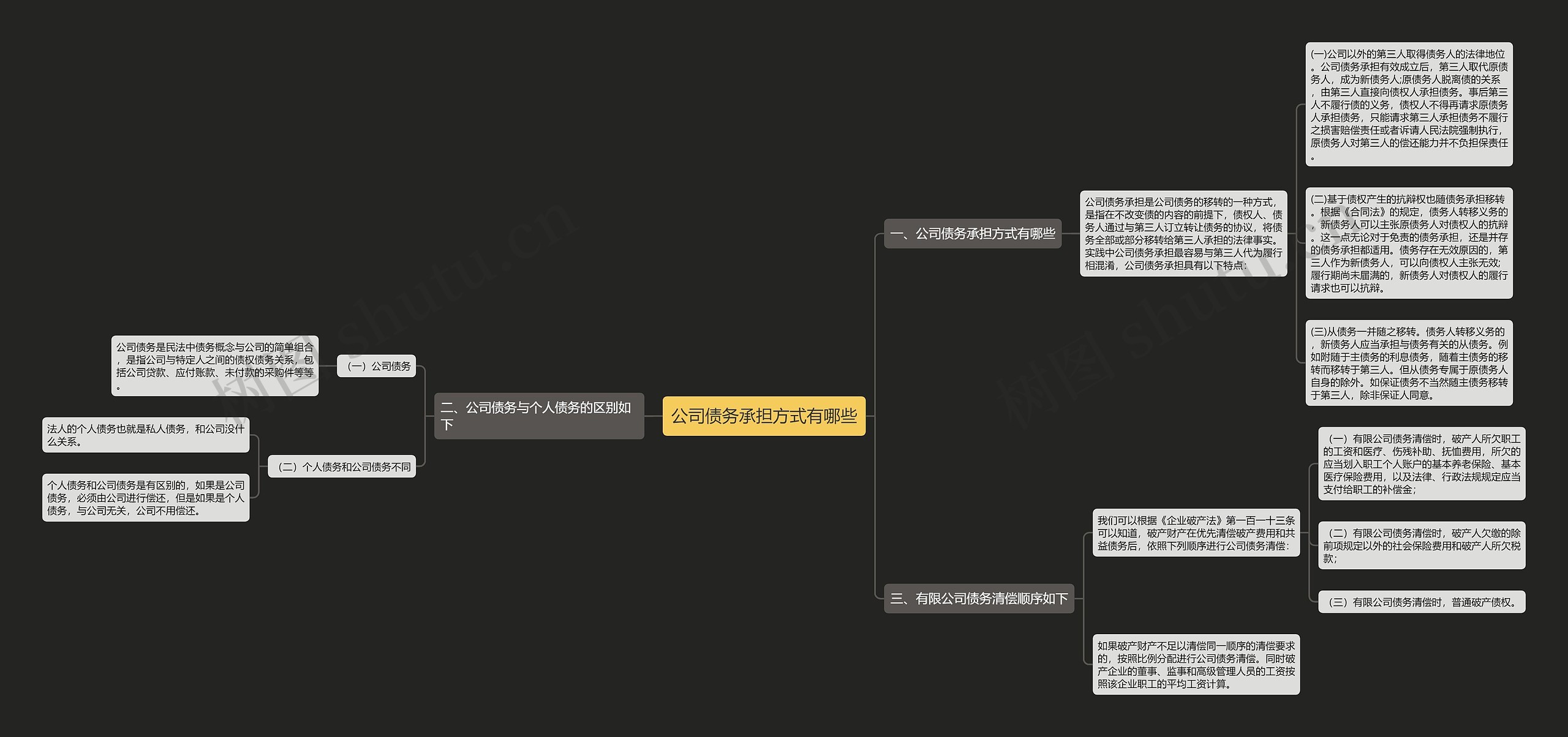 公司债务承担方式有哪些思维导图