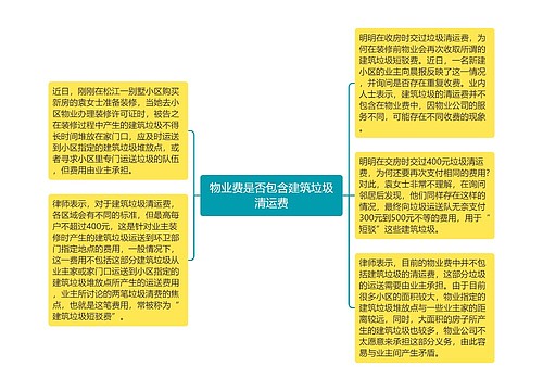 物业费是否包含建筑垃圾清运费