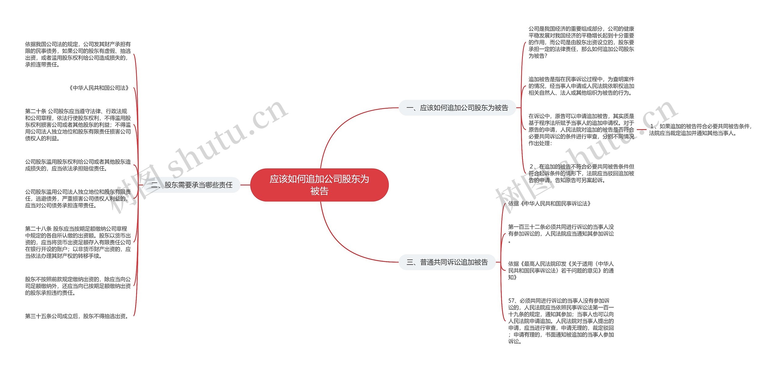 应该如何追加公司股东为被告思维导图