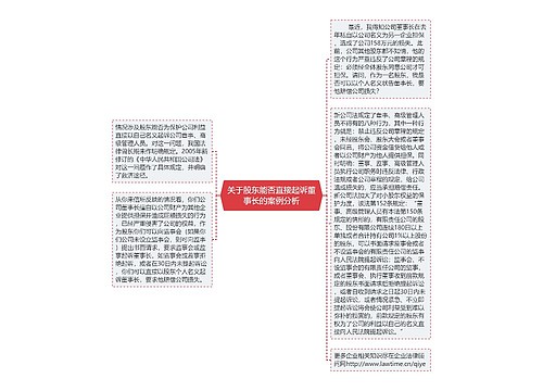 关于股东能否直接起诉董事长的案例分析