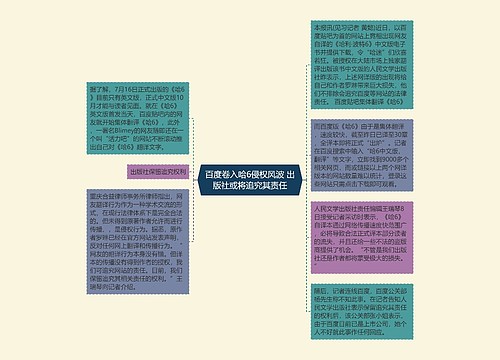 百度卷入哈6侵权风波 出版社或将追究其责任