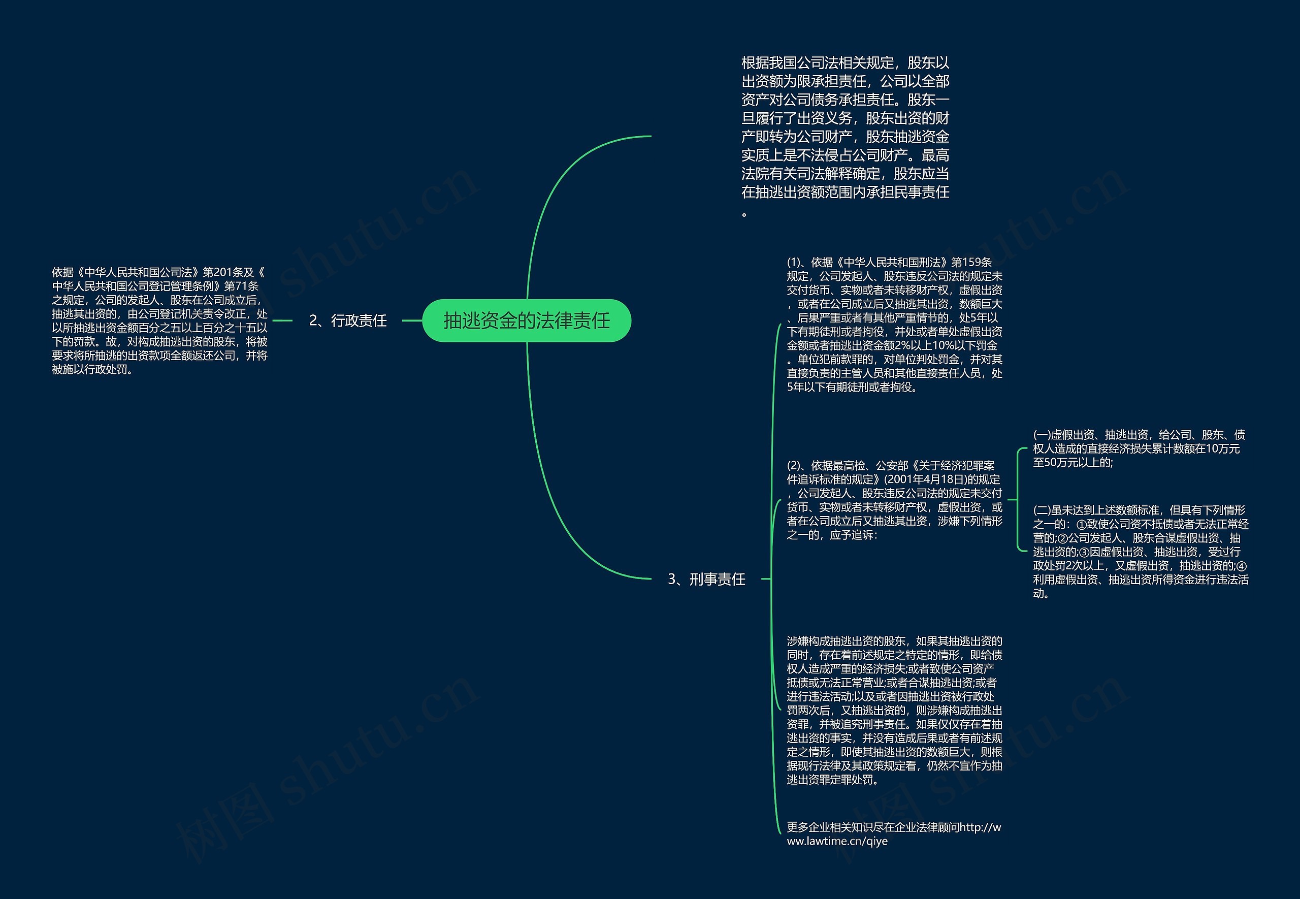 抽逃资金的法律责任思维导图