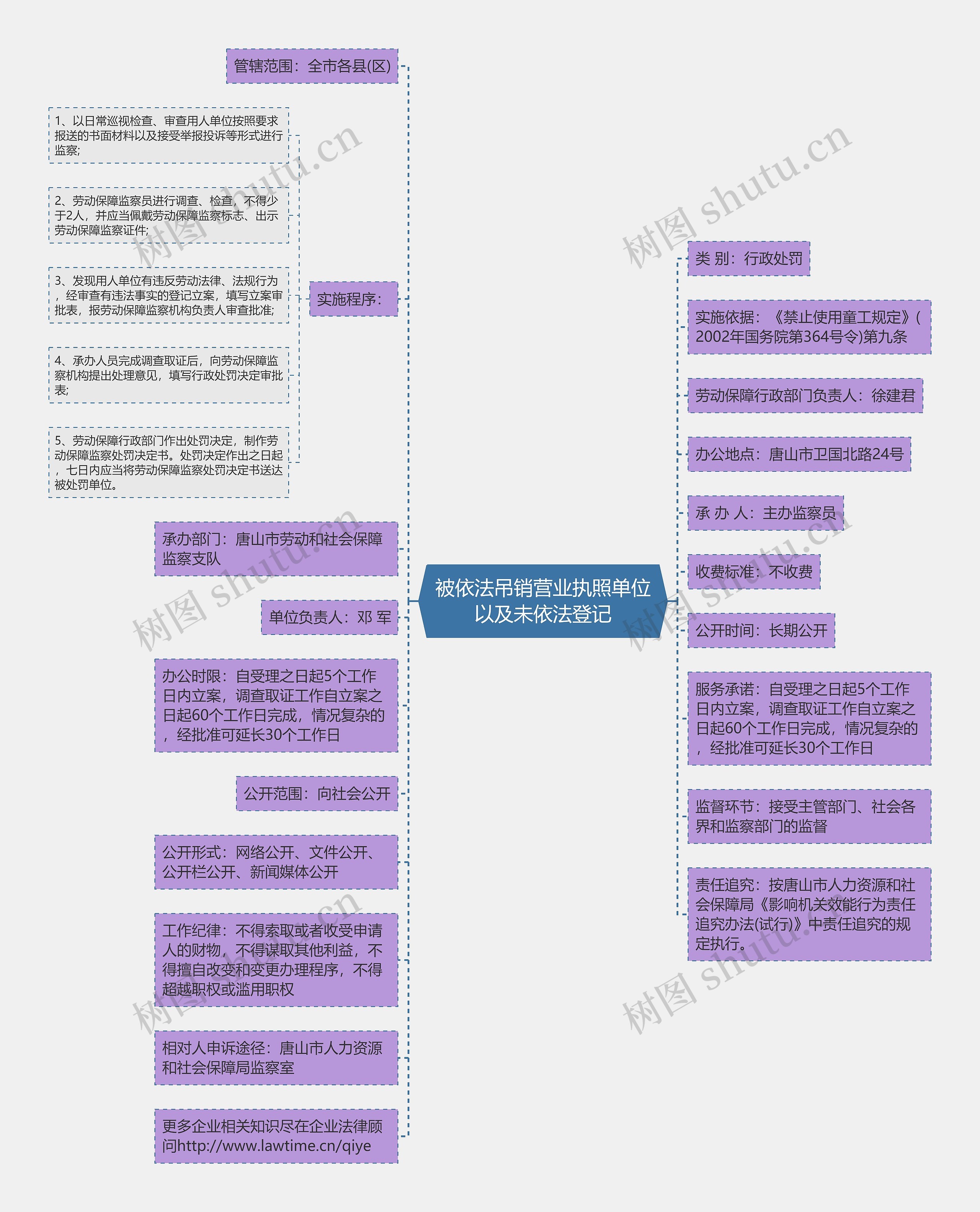 被依法吊销营业执照单位以及未依法登记思维导图