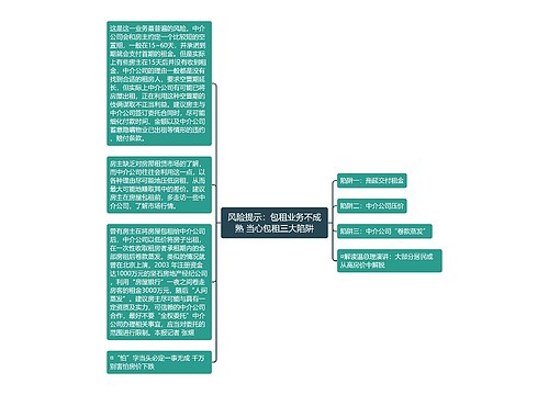 风险提示：包租业务不成熟 当心包租三大陷阱