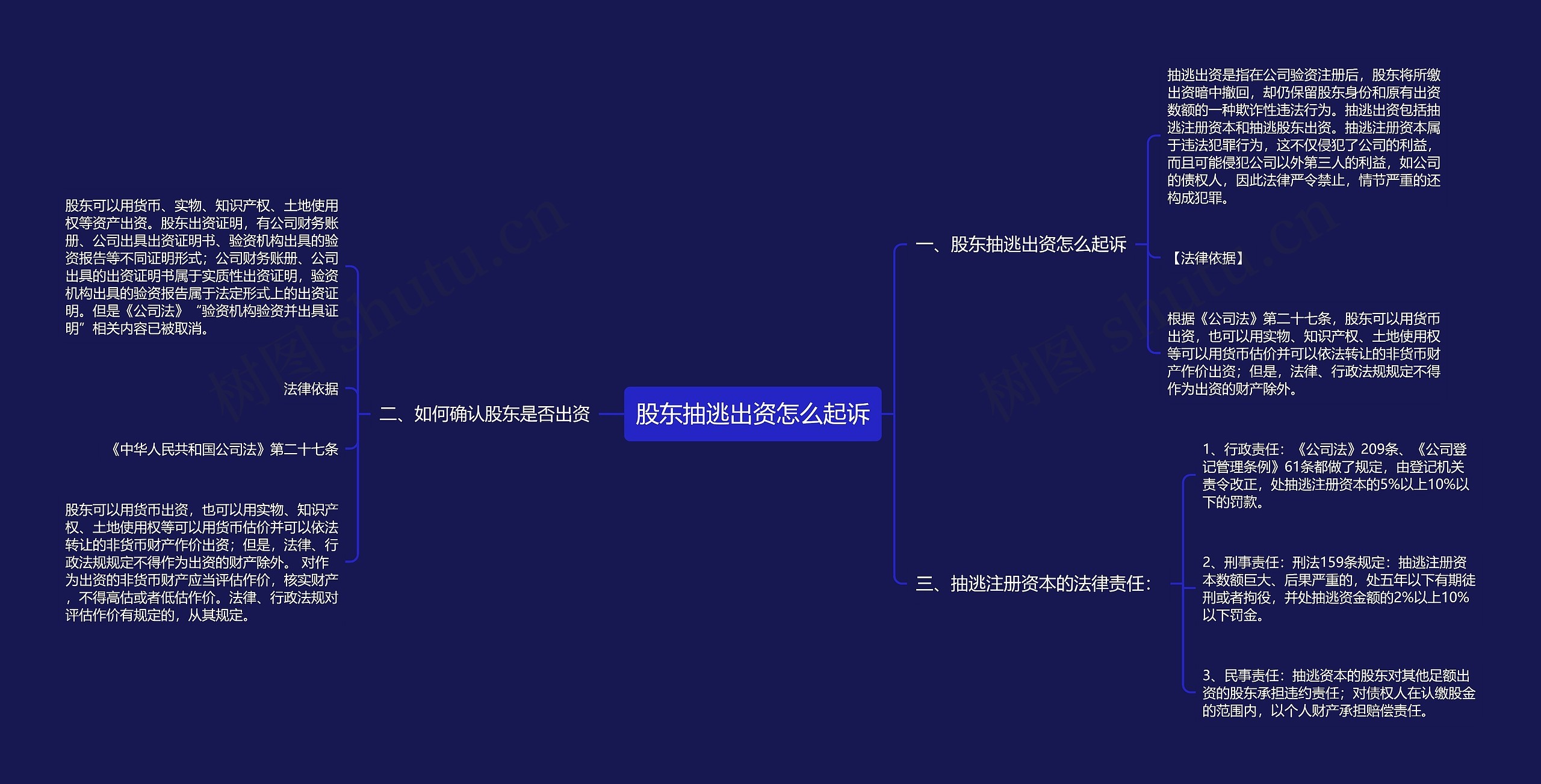 股东抽逃出资怎么起诉思维导图