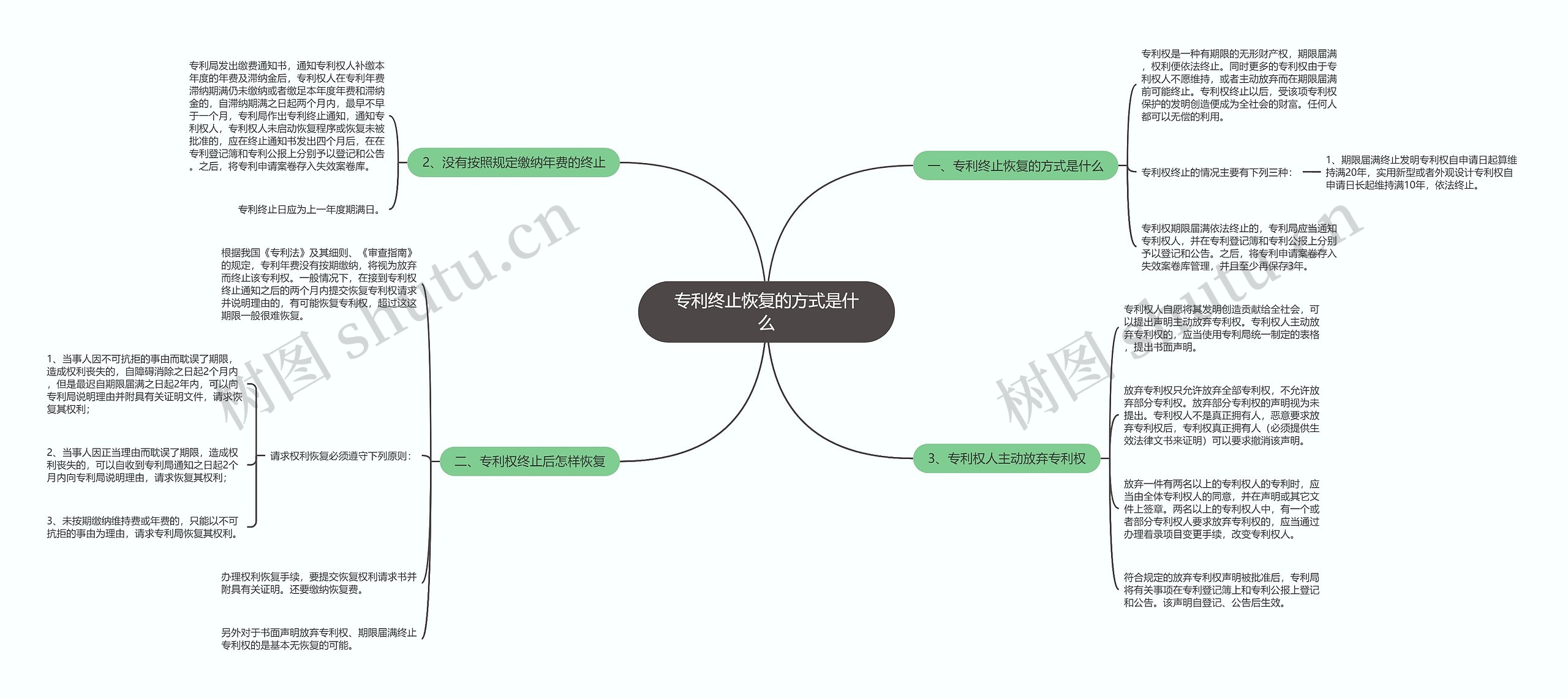 专利终止恢复的方式是什么思维导图