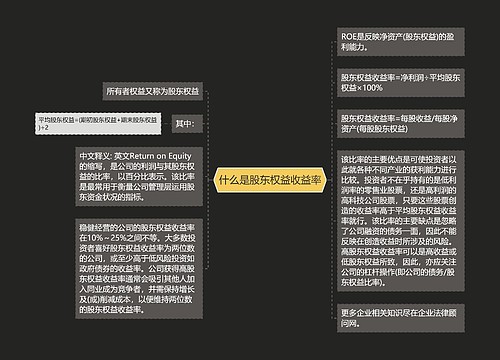 什么是股东权益收益率