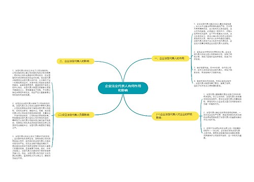 企业法定代表人有何作用和影响