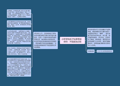 小区空地成了私家菜园　律师：不能据为己有