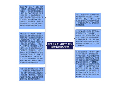 银监会急发"54号文" 提示风险再紧房地产信贷