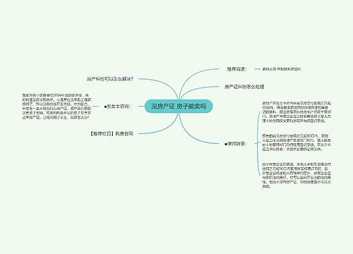 没房产证 房子能卖吗