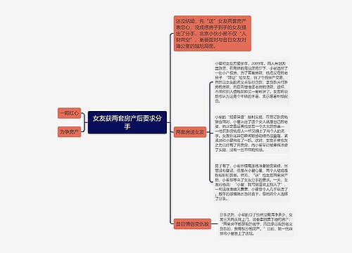 女友获两套房产后要求分手