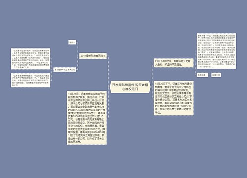 开发商贴牌宣传 购买者担心维权无门