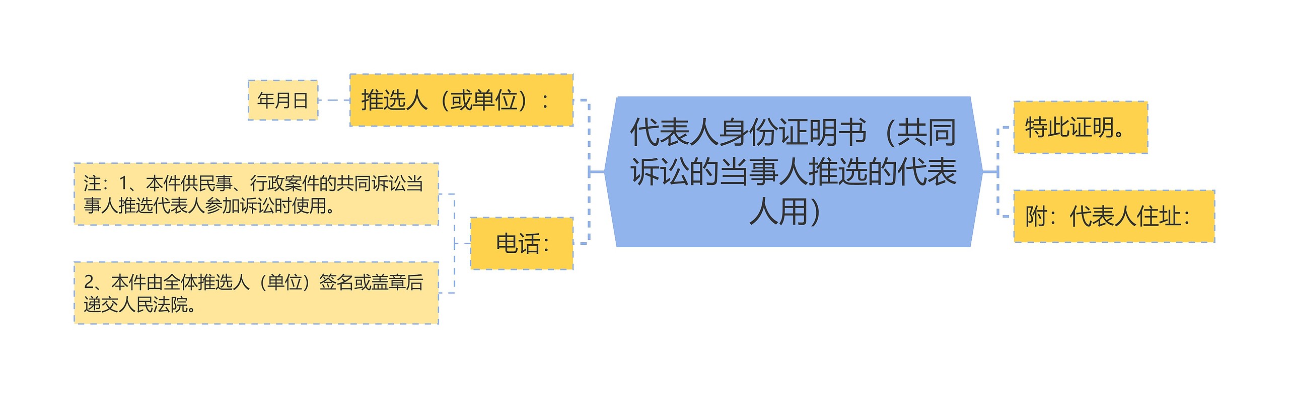 代表人身份证明书（共同诉讼的当事人推选的代表人用）