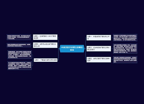 申请贷款买房要注意哪些事项