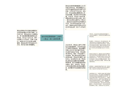 被判承担高额赔款 上海市一房主一房二卖吞苦果