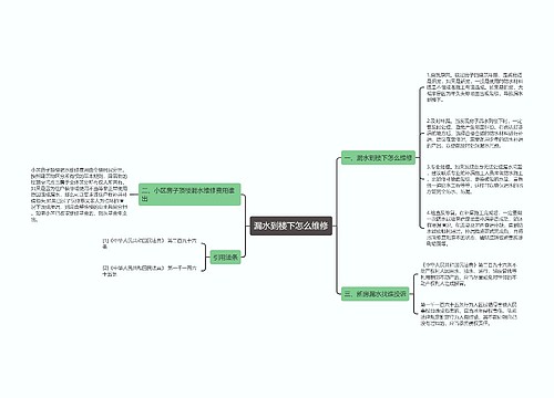 漏水到楼下怎么维修