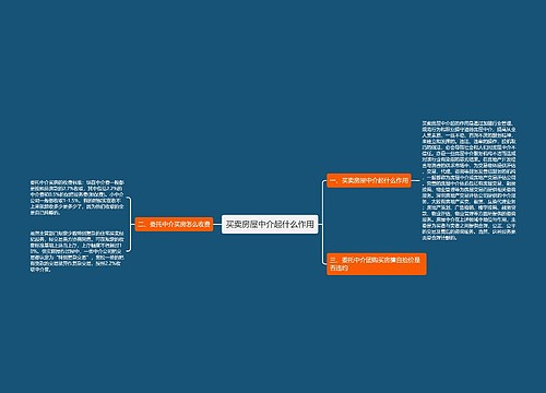 买卖房屋中介起什么作用