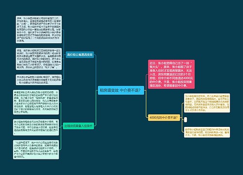 租房遭变故 中介费不退？