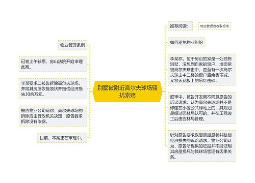 别墅被附近高尔夫球场骚扰索赔