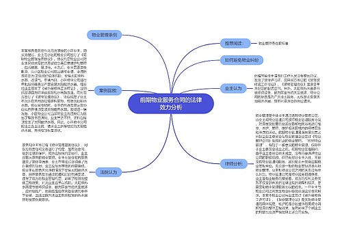 前期物业服务合同的法律效力分析